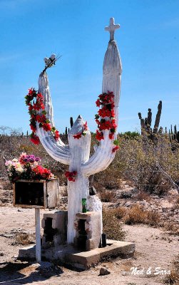 roadside shrine  on the highway approaching La Paz