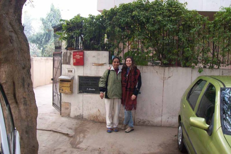 Out in front of Pikys apartment in Delhi