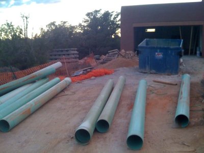 Drainage pipes for the driveway