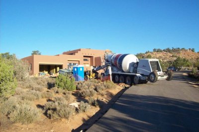 Cement truck and pump for the patios