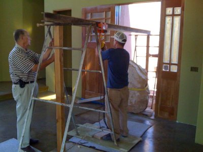 This is how we moved the boulder back into the kitchen