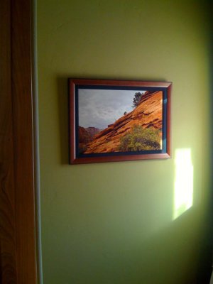 'Zion Dweller' hangs in our utility bathroom