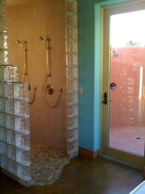 We finally got to use our walk-in shower