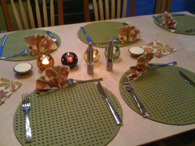 A lovely table set for Thanksgiving Dinner
