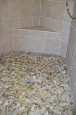 Amazing shower stone floor!