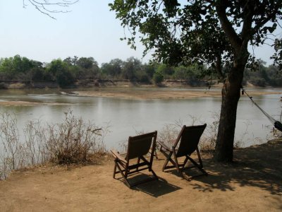 View from our chalet of the Luangwa River