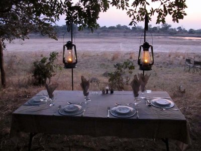 Dinner table at bush camp