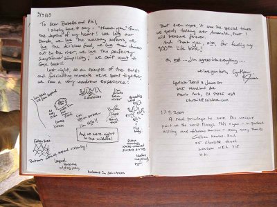The Kuyenda visitors book from the 2009 adventure!
