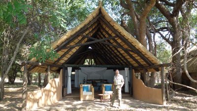 Our thatched chalet at Nkwali