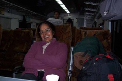 Piky in the train to Dehradun