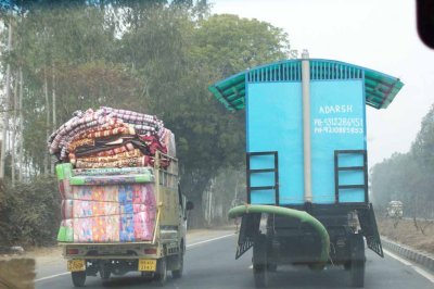 Various vehicles along the highway