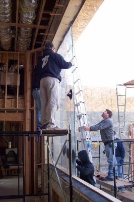 Setting the window panes into place