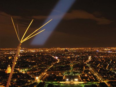 View of Paris from the top (with search light)