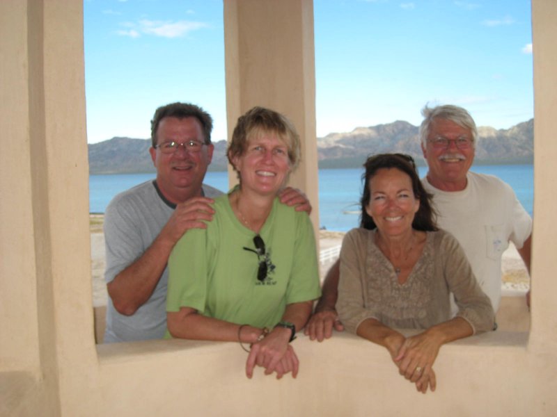 Bob H, Audrey, T, and another Bob H - Blurry but HAPPY