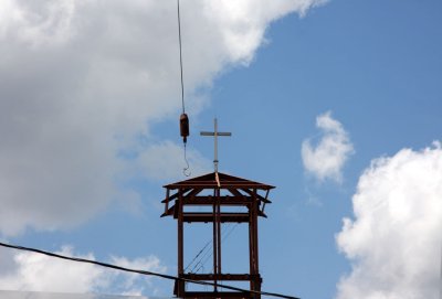 Cross Placed on Top of Administration Building