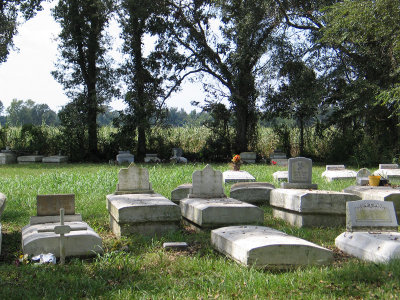 Cemetery for Riverlake Plantation in Oscar, Louisiana next to cane fields