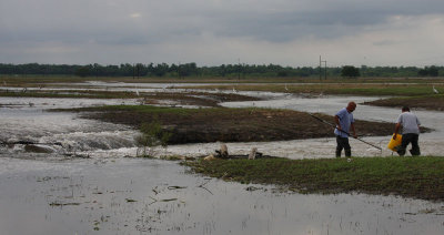 Spillway Waters Low Enough for Fishing