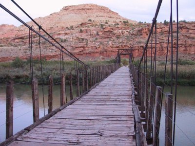 Old Suspension Bridge at Bridgeport, Condemned, but Still Used by Vehicles