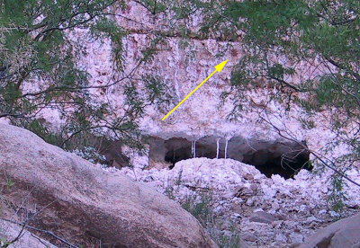Hopi Salt Mine, Note Red Rock Art, Sacred Site to Hopi, Mile 64