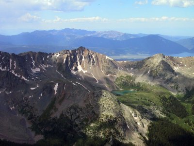 Lake Ann (near) Below the Continental Divide. Taylor Park Reservoir (distant) Other Side of Divide