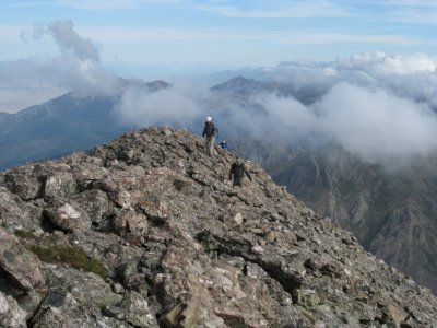 Looking Back at Ridgeline to Challenger Point (14,081')