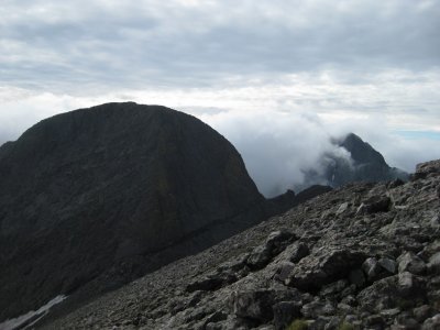 Challenger Point (14,081') Summit View of Kit Carson Peak (14,165') (dark lump on left)