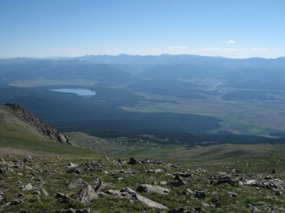 At the Saddle, Turquoise Lake (left), Leadville (right)