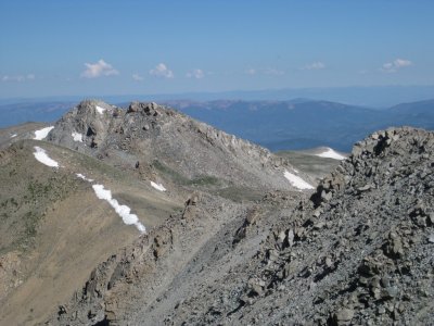 Summit View, Looking Back at Saddle & Ridge to S Massive(14,132')