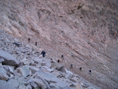 The Gang Ascending the Boulder Field