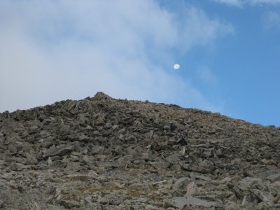 Moonset Near Summit of K2...Note Climbers Below