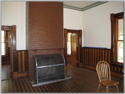 Fireplace Inside Dexter Cabin