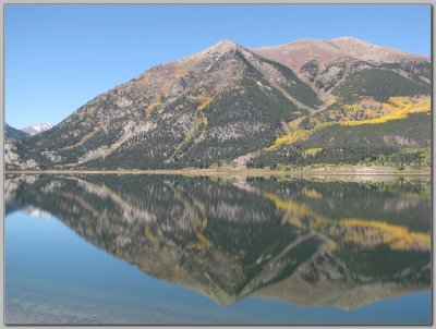 Reflections of Elbert Massif in Twin Lakes