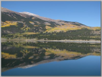 Reflections of Elbert Massif in Twin Lakes
