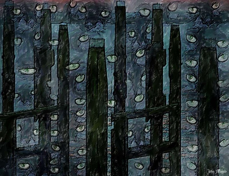 Eyes Piercing out  from behind Bars.