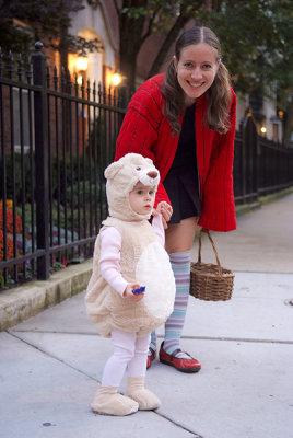 Halloween bear cub with her mama