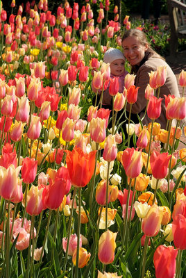 Maia, Katya and tulips