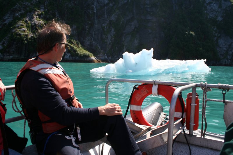 Zodiac ride to see a berg up close.