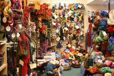 Yarn Shop. There seem to be lots of (1) book stores; (2) craft stores; and (3) bars.