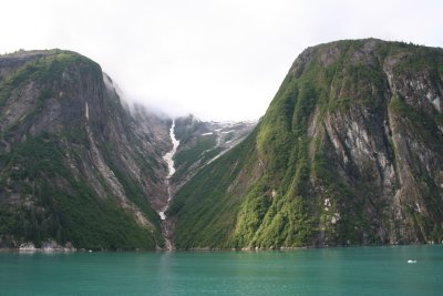 A valley cut by receding glacier.