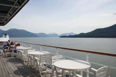 Up on the top deck, leaving Wrangell.