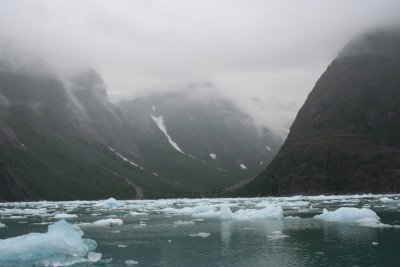 Looking across at a valley that the receeding glacier carved.