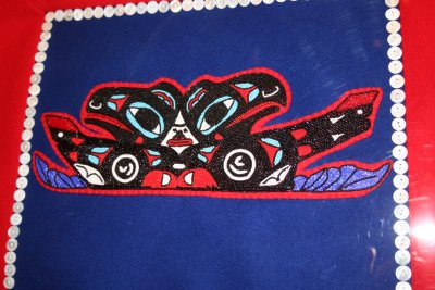 Sitka Musuem - this was completely made by beading on the blue material.