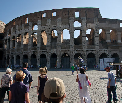 Roman Colosseum -- Two Exterior Views