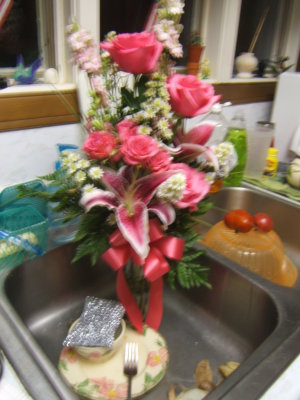  Roses and Lilies getting a bath