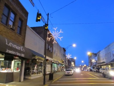 snow flakes, blue sky and Christmas coming down