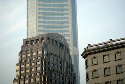 commercial buildings surrounding Zhongshan Park