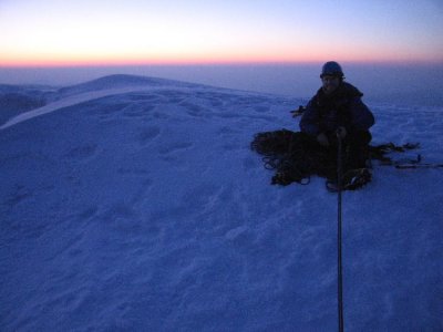 Garry on top, just before sunrise