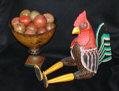 Wooden Chicken and Mystery Balls by JolieO