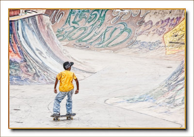 walls of the skateboard park