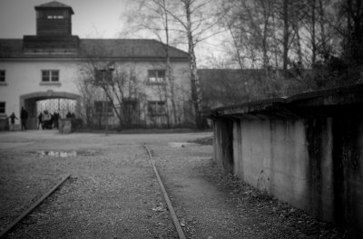 the remains of railway station. Reception for thousands of incoming prisoners.